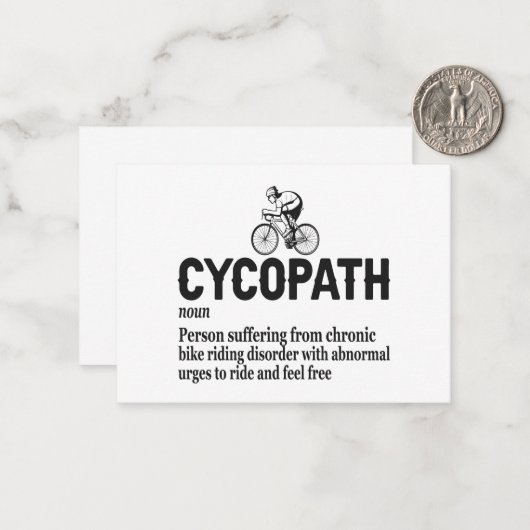 サイクリストおもしろいとバイクもしくは自転車に乗る人のサイコパスサイクリング ノートカード (正面/裏面インサイチュ)