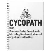 サイクリストおもしろいとバイクもしくは自転車に乗る人のサイコパスサイクリング ノートブック (正面)