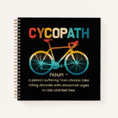 サイクリストおもしろいとバイクもしくは自転車に乗る人のサイコパスサイクリング ノートブック (正面)