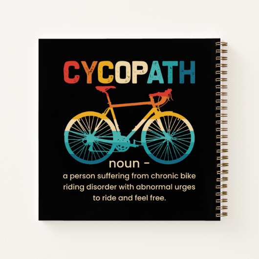 サイクリストおもしろいとバイクもしくは自転車に乗る人のサイコパスサイクリング ノートブック (裏面)