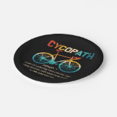 サイクリストおもしろいとバイクもしくは自転車に乗る人のサイコパスサイクリング ペーパープレート (アングル)