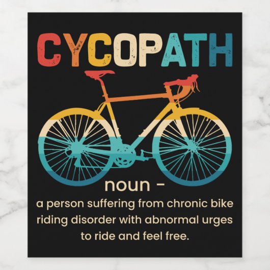 サイクリストおもしろいとバイクもしくは自転車に乗る人のサイコパスサイクリング ワインラベル (シングルラベル)