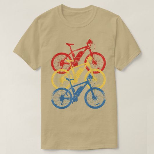サイクリストおもしろいヴィンテージ自転車 Tシャツ (デザイン正面)