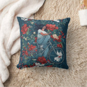 サイクリストと花 クッション (ブランケット)