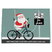 サイクリストのためのクリスマス ラージペーパーバッグ (正面)