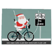 サイクリストのためのクリスマス ラージペーパーバッグ (裏面)