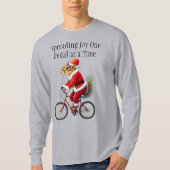 サイクリストのための自転車のクリスマスプレゼントにリス Tシャツ (正面)