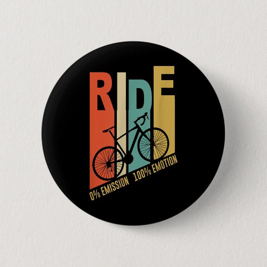 サイクリストのための面白い自転車ギフト 環境保護 缶バッジ (正面)