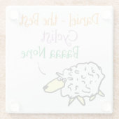 サイクリストのガラスコースターのための羊のデザイン ガラスコースター (裏面)