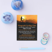 サイクリストのシルエット、サイクリングク広告ラブ チラシ (シングル)