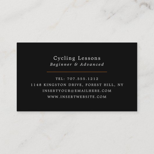 サイクリストのシルエット，サイクリング，サイクリスト 名刺 (裏面)