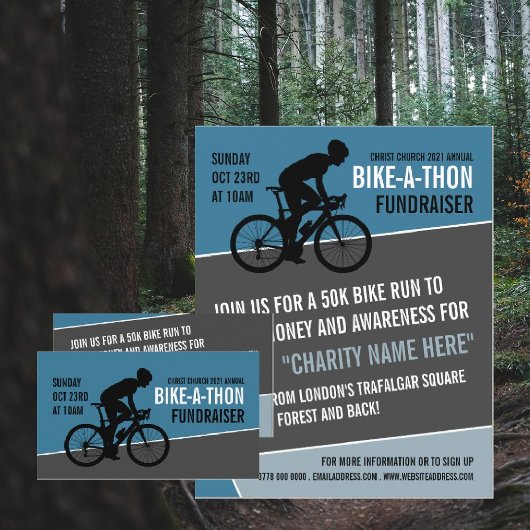 サイクリストのシルエット、チャリティバイクアソンイベント 名刺