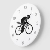 サイクリストのシルエット ラージ壁時計 (傾斜)