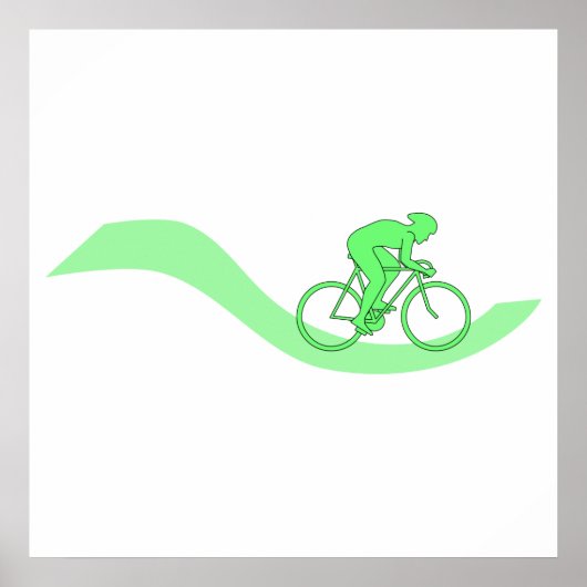 サイクリストのデザイン（緑）。 ポスター (正面)