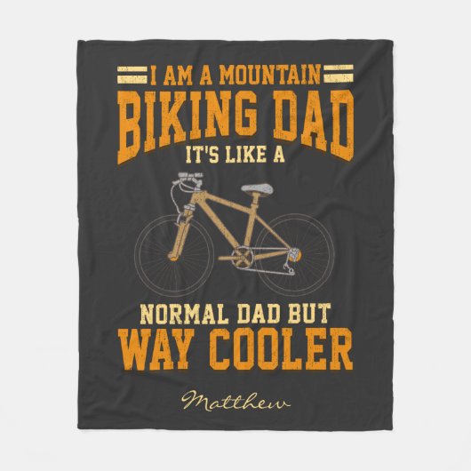 サイクリストのマウンテンバイクパパのようなノーマルパーソナライズされた フリースブランケット (正面)