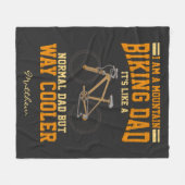 サイクリストのマウンテンバイクパパのようなノーマルパーソナライズされた フリースブランケット (正面(横))