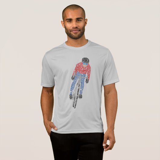 サイクリストのワードアート自転車 Tシャツ (正面フル)