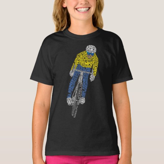 サイクリストのワードアート自転車 Tシャツ (正面)