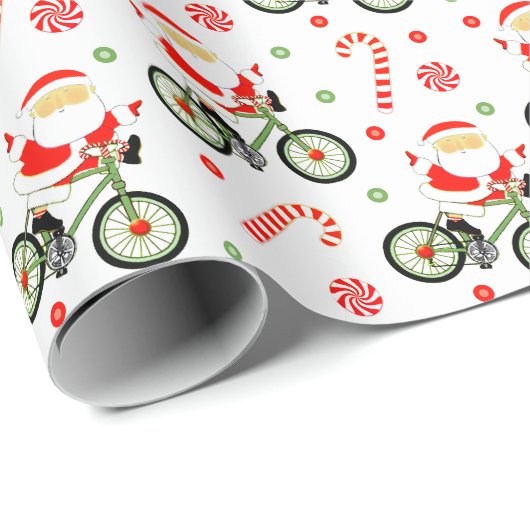 サイクリストの自転車クリスマスギフト包装紙 ラッピングペーパー (ロールコーナー)
