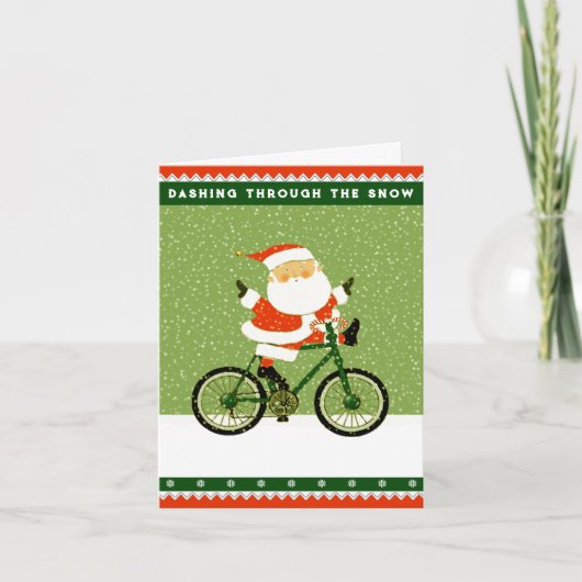 サイクリストの自転車バカンス クリスマスカード (正面)