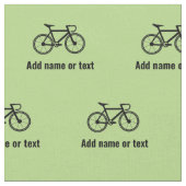 サイクリストの自転車パターンと独自の文字 – 任意の色 ファブリック (クローズアップ)