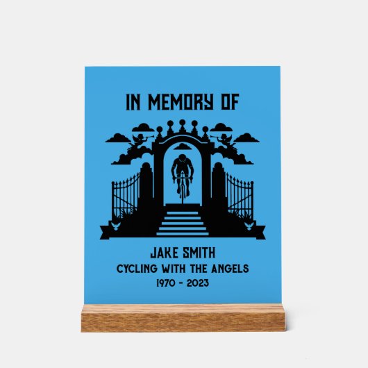 サイクリストの葬儀の記念として アクリルサイン (正面)