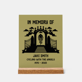 サイクリストの葬儀の記念として アクリルサイン