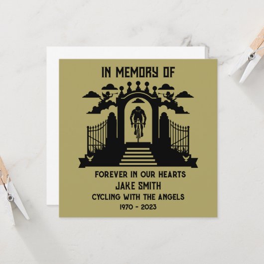 サイクリストの葬儀の記念として カード (正面/裏面インサイチュ)