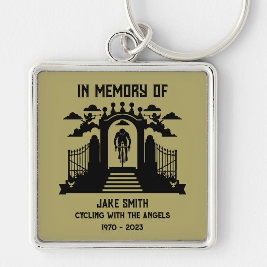 サイクリストの葬儀の記念として キーホルダー (正面)