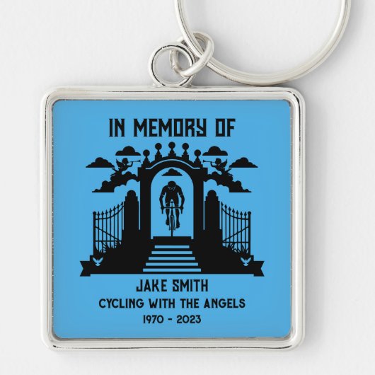 サイクリストの葬儀の記念として キーホルダー (正面)