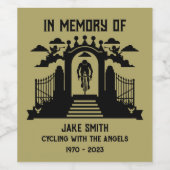 サイクリストの葬儀の記念として ワインラベル (シングルラベル)