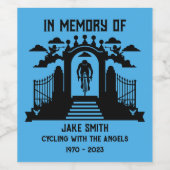 サイクリストの葬儀の記念として ワインラベル (シングルラベル)