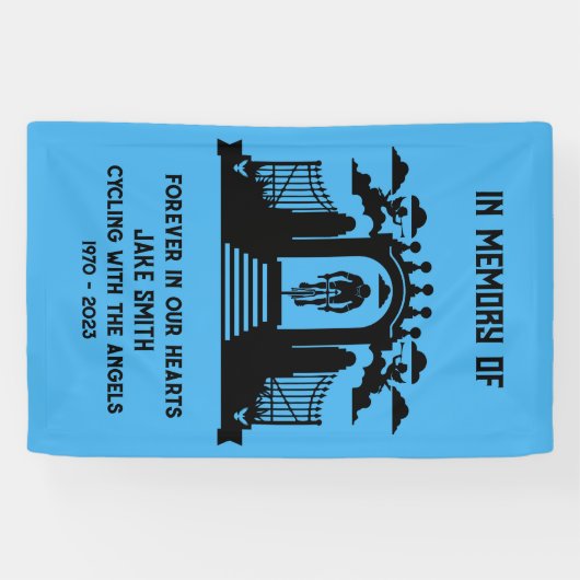 サイクリストの葬儀の記念として 横断幕 (横)