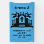 サイクリストの葬儀の記念として 横断幕 (縦)