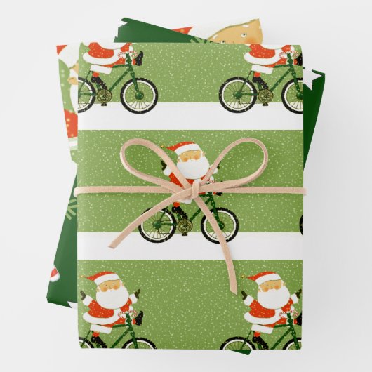 サイクリストクリスマスサイクリングホリデーギフト ラッピングペーパーシート (インサイチュ)