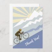 サイクリストサイクリングアップマウンテンサンロードバイク サンキューカード (正面/裏面)
