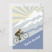 サイクリストサイクリングアップマウンテンロードバイク誕生日 招待状 (正面)