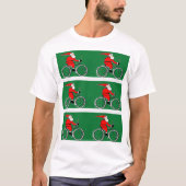 サイクリストサイクリングバイクライディングクリスマス Tシャツ (正面)