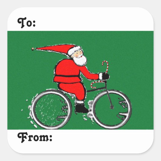 サイクリストサイクリングホリデーギフトラベル スクエアシール (正面)