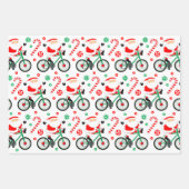 サイクリストサイクリングホリデーギフト ラッピングペーパーシート (正面3)