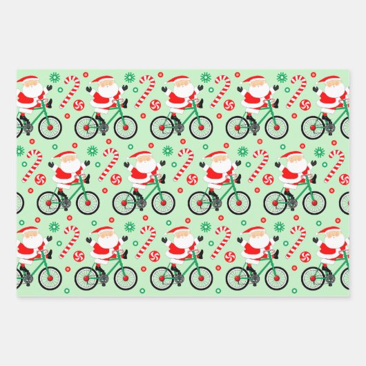 サイクリストサイクリングホリデーギフト ラッピングペーパーシート (正面)
