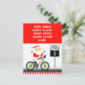サイクリストサイクリングホリデークリスマスカード シーズンポストカード (スタンド正面)
