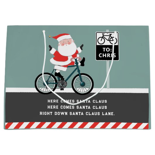 サイクリストサイクリングホリデーラージ抱き枕 ラージペーパーバッグ (正面)