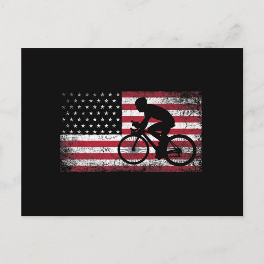 サイクリストサイクリング自転車米国国旗7月4日 ポストカード (正面)