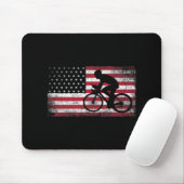 サイクリストサイクリング自転車米国国旗7月4日 マウスパッド (マウス)