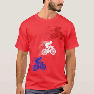 サイクリストサイクリング自転車米国国旗7月4日 Tシャツ