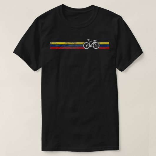サイクリスト国旗コロンビア・バイクレーシングサイクリン Tシャツ (デザイン正面)