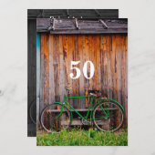 サイクリスト誕生祝い招待状 – 任意の年齢 招待状 (正面/裏面)