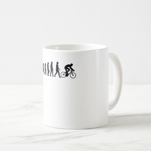 サイクリスト進化バイクサイクリングギフト コーヒーマグカップ (正面右)