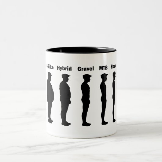 サイクリスト進化型ローディー ツートーンマグカップ (中央)